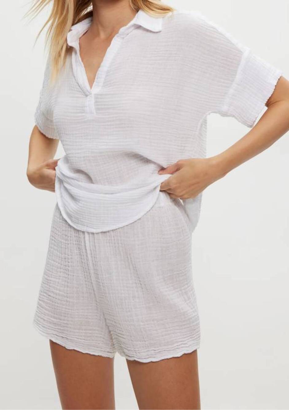 Michael Stars White Dream Gauze Flutter Shorts XS NWT Coastal Quiet Luxury Beach